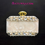 Gilded Petals Exquisite Gemstone Flower Clutch - Batuwaa