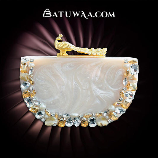 Golden Blossom Resin Clutch - Batuwaa