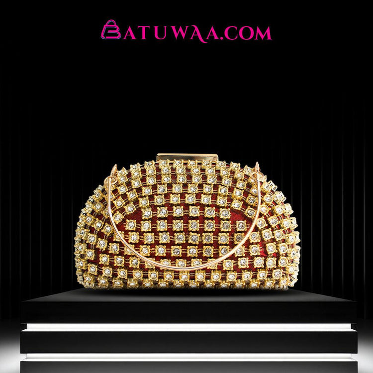 Rose Red Diamond Clutch - Batuwaa