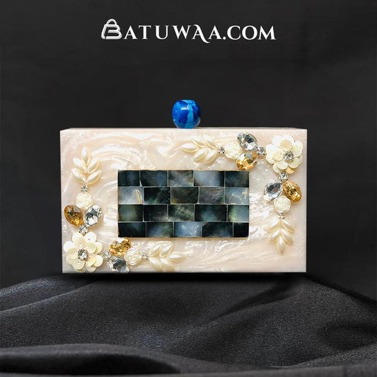 Blue Tiles Resin Clutch - Batuwaa