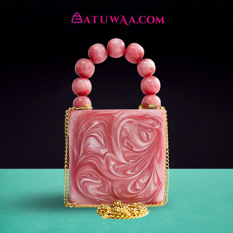 Blush Marble Essence Mini Clutch - Batuwaa