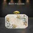 Golden Leaf & Flower Resin Clutch - Batuwaa