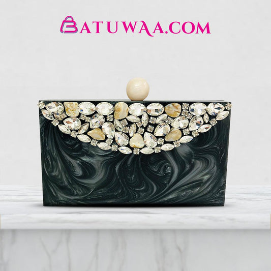 Ebony Elegance Resin Clutch - Batuwaa