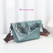 Stylish Sling Bag With Embroidery & adjustable Belt - Batuwaa