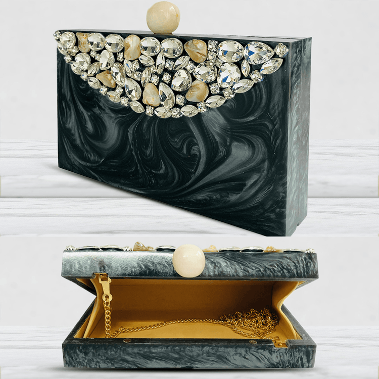 Ebony Elegance Resin Clutch - Batuwaa