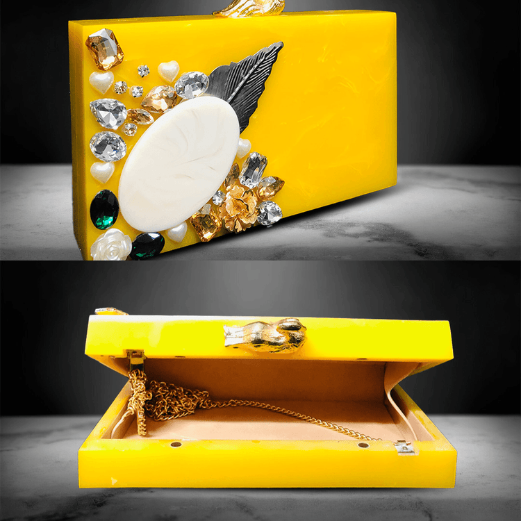 Sunshine Yellow Resin Clutch - Batuwaa